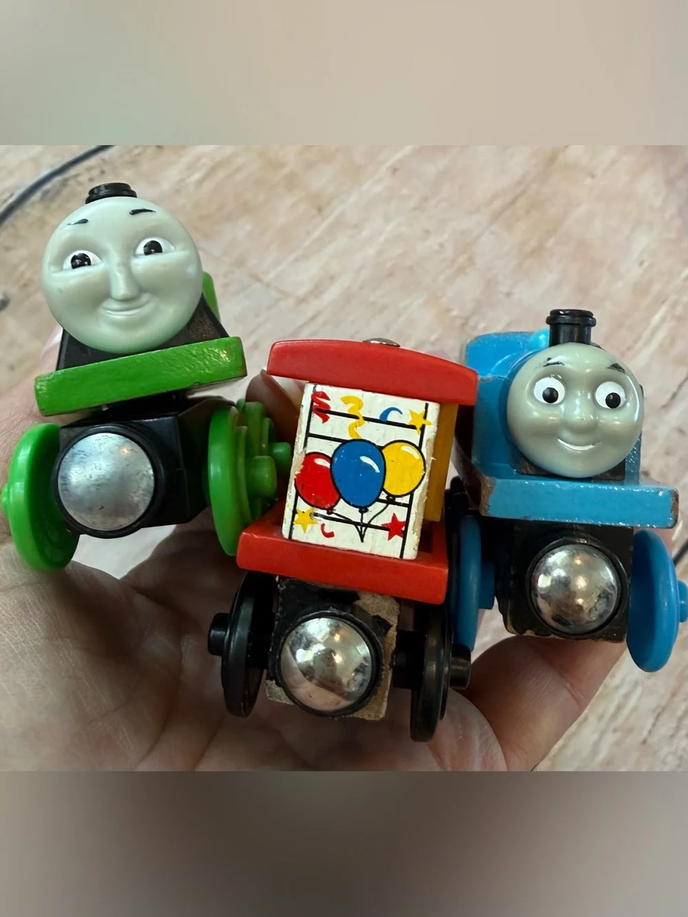 A Lot Of Three Vintage Thomas The Train Figures Henry Birthday Box Car